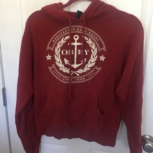 OBEY NEVER WORN burgundy sweatshirt